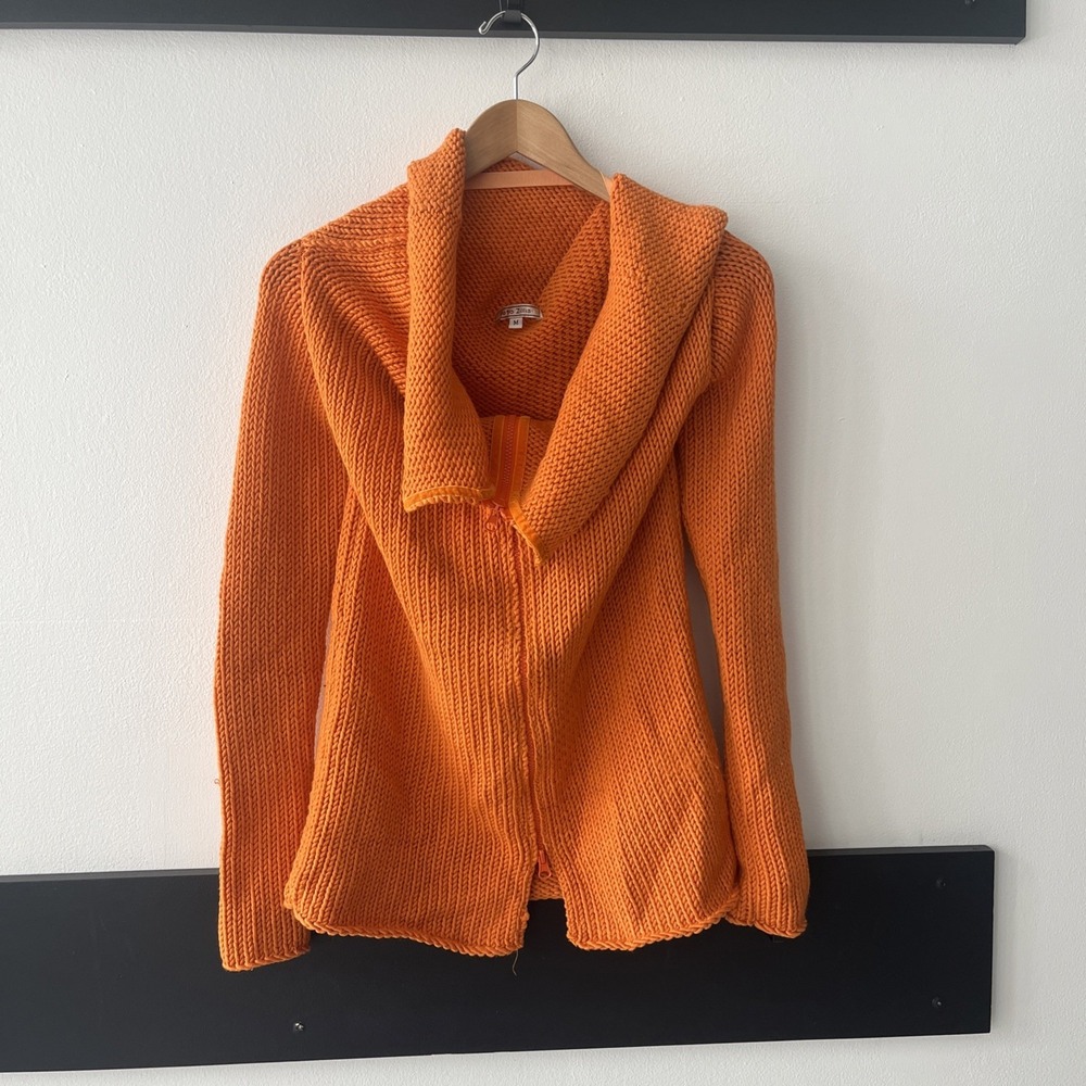 Vintage Petro Zillia Merino Wool Funky Chucky Knit Cardigan Sweater. M. Full Zip
